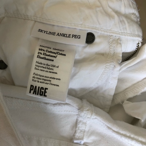 Paige Jeans White Skyline Ankle Peg size 24 - Picture 5 of 7